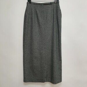 Harris Wallace Straight Pencil Skirt 10 Black White Multicolor Wool Blend